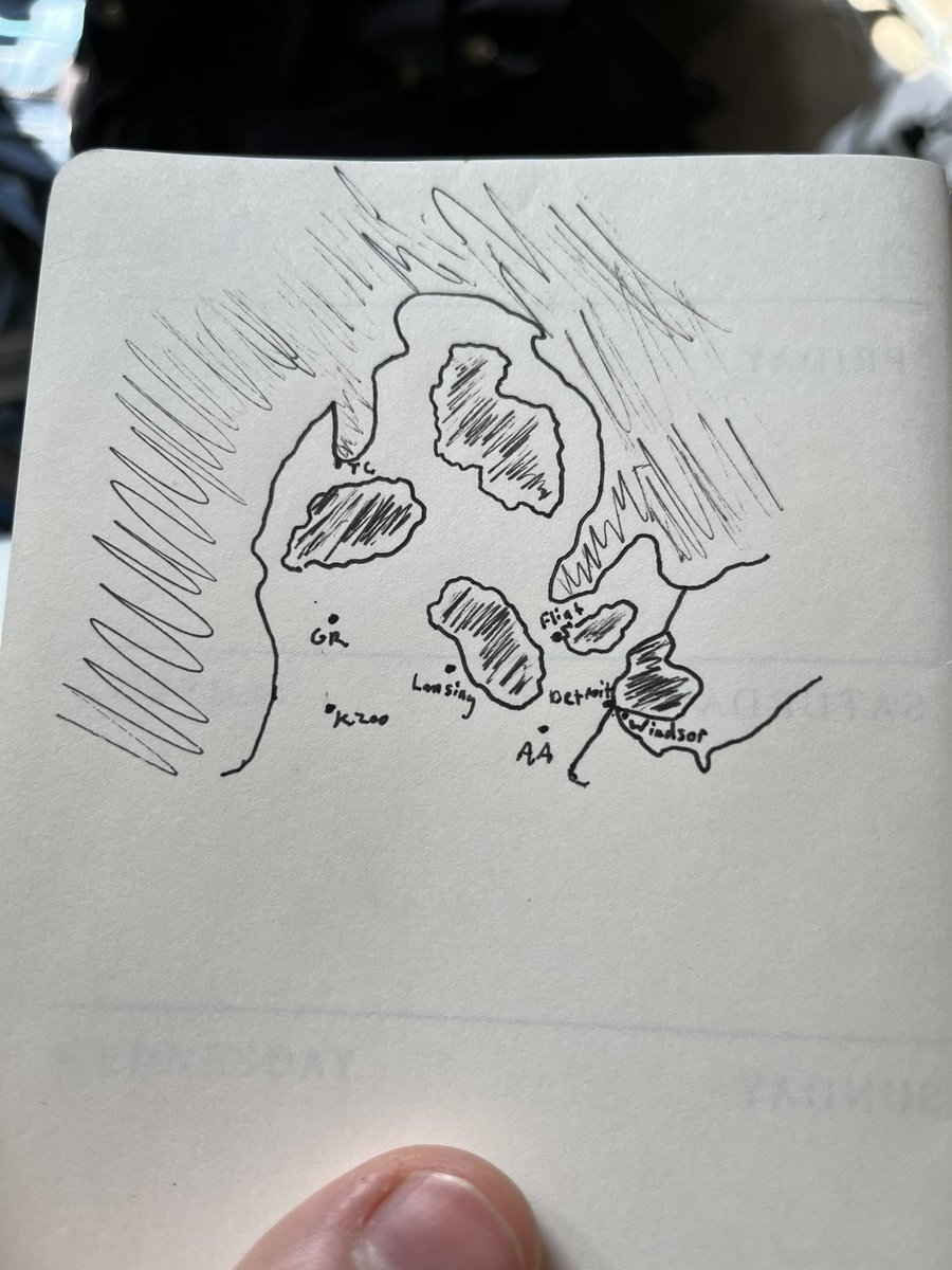 my girlfriend woke up and immediately started telling me about her dream about “water michigan” map below