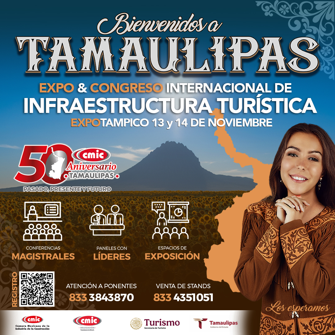 🌎 #Tamaulipas será el epicentro del turismo e infraestructura en México.

📅 13-14 noviembre | Tampico 
🎤 Congreso Internacional + Expo

🤝 #Negocios #turismo y #sostenibilidad todo en un solo lugar

📲 833 384 3870 
✅ Regístrate bit.ly/4nRcacH 

#CMIC #CMICTamaulipas