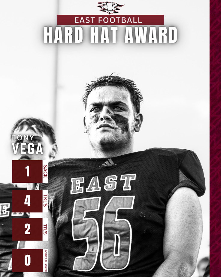 Players of the week vs Clearview 
🔴 Offense: Dom Canzano
⚪️ Defense: Dillon Haddock
⚫️ Special Teams: Shane Peeler
🔥 Hard Hat: Tony Vega
We travel across town on Thursday  (10/9) to take on West at 6pm‼️ BE THERE ⏳#TheNewStandard #FACTS

Ticket Link: gofan.co/event/4138135