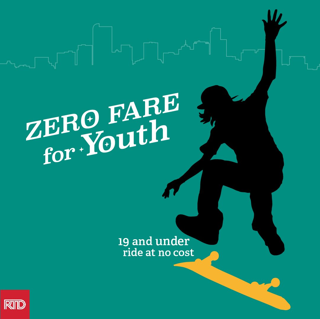 RideRTD's tweet photo. With #ZeroFareForYouth, anyone 19 and under can ride RTD without fare, helping improve access to opportunity and reduce our region’s carbon footprint 🌍
Choose the smarter, greener way to ride.
Learn more: https://t.co/b7qnmP2gZo
#RideRTD #EquityInTransit #GoGreen #TakeTransit https://t.co/8pQWUM3Wcr