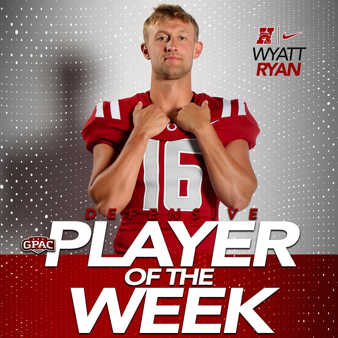 HastingsBroncos's tweet image. Congratulations to Wyatt Ryan (@HCBroncoFB ) on being named the @gpacsports Defensive Player of the Week!
#GDTBAB