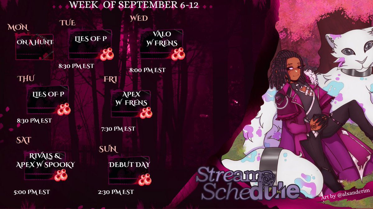 ✨✦🖤・･ﾟ｡ ✦  ｡･🖤✦✨
𝑮𝑹𝑰𝑴𝑻𝑯𝑶𝑹𝑵 𝑫𝑬𝑻𝑬𝑪𝑻𝑬𝑫

Time for another hunting week with loads of people! Hopefully starting Lies of P DLC this week 🖤

DEBUT DEBUT DEBUT DEBUT :D ✨