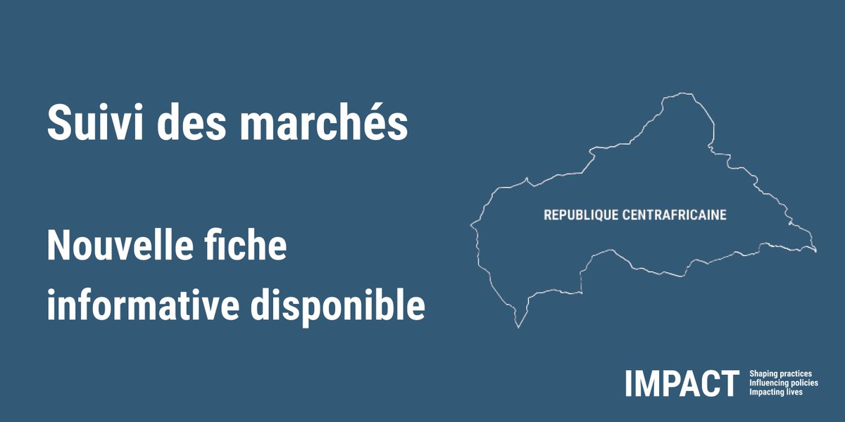 IMPACT_init's tweet image. RCA | Dernière publication sur le suivi des marchés disponible, pour informer les réponses sous forme de transferts monétaires. 

🔗repository.impact-initiatives.org/document/impac…

Avec le soutien de @eu_echo et de nos partenaires de collecte @acted, @acf, @Concern, DanChurchAid, GADY, @Solidarites_Int