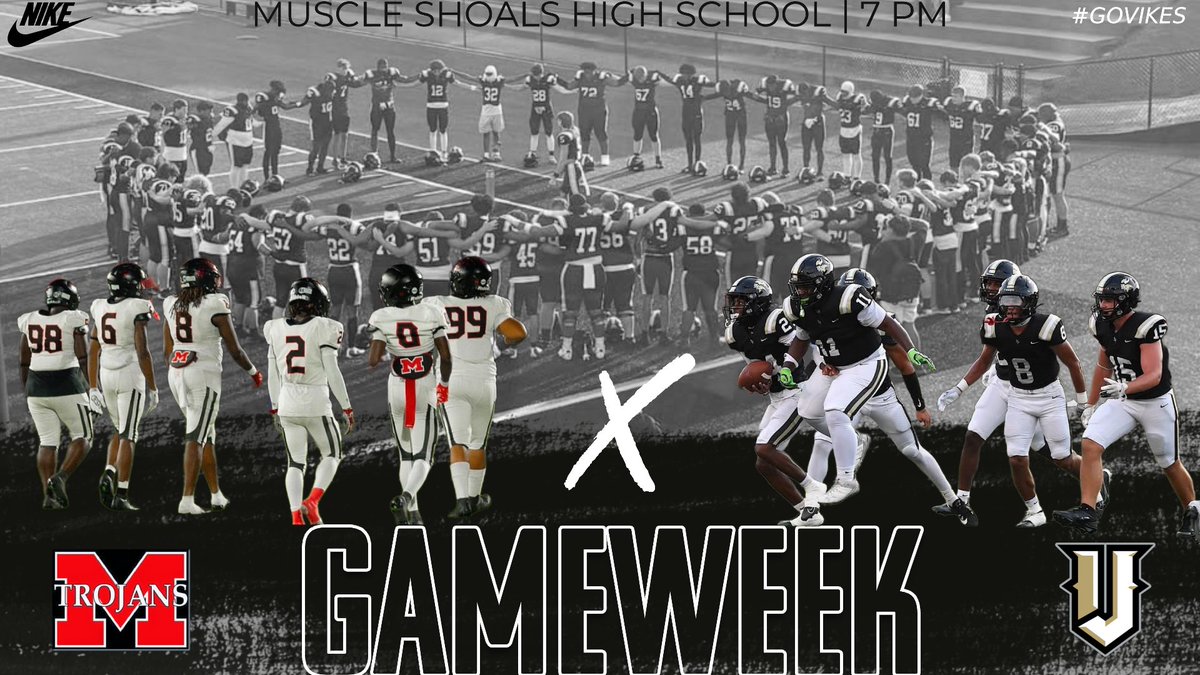 Make plans to #ShowUp at Muscle Shoals High School this Friday as the Vikings get ready to take on the Trojans in a big region matchup! Both teams look to stay unbeaten but the Vikings are #LockedIn and ready for war!!
⚔️🖤💛🖤⚔️
#JHS #VikingFootball #JasperVsEverybody #GoVikes