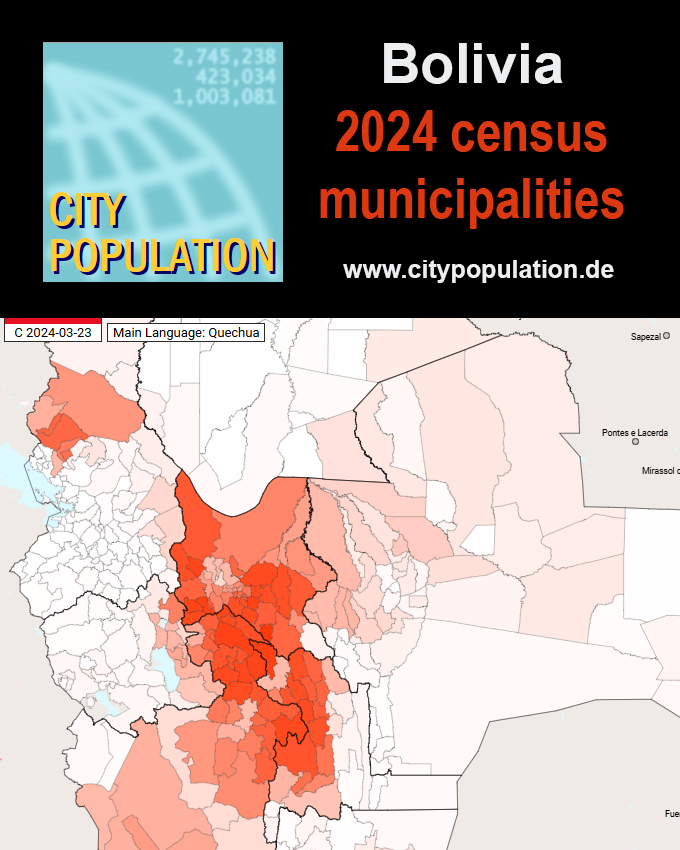 #Bolivia: final results of the 2024 #population #census are added to departments, #provinces and #municipalities - citypopulation.de/en/bolivia/