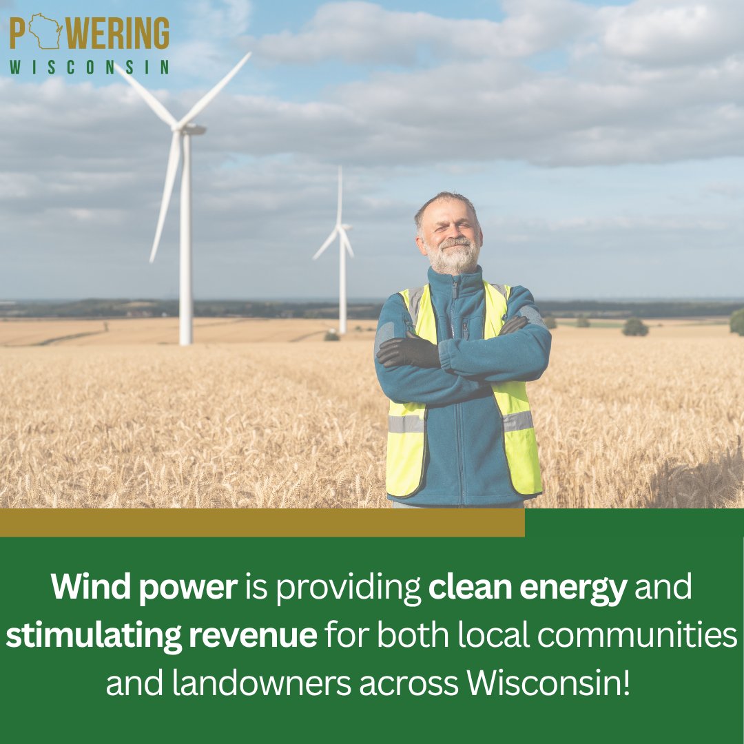 PoweringWi's tweet image. Wind power is providing clean energy and stimulating revenue for both local communities and landowners across Wisconsin!

Renewable energy is #PoweringWisconsin