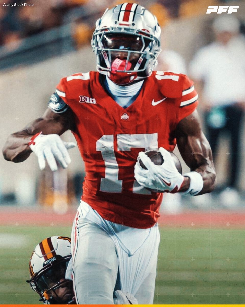 Highest Graded Big Ten WR from Week 6:

🌰 Carnell Tate, Ohio State: 86.6

<a href="/OhioStateFB/">Ohio State Football</a>