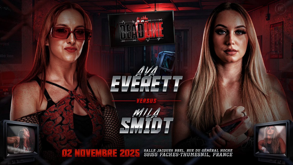 🫀DEADLINE🫀
Ava Everett vs Mila Smidt

Est-ce que le BZWeekend sera 100% victorieux pour Mila?
🏆Samedi, remportera-t-elle la Coupe Miracle 2025?
💥dimanche, réussira-t-elle à clouer les épaules d’Everett?

💔Un week-end complet, des enjeux immenses,et un seul moyen de le vivre