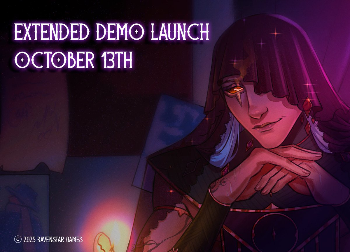 Ravenstar_Games's tweet photo. Have you heard!? The first update of our extended demo is right around the corner with...

✨36k new words of content!
✨New one-on-one scenes with your fav love interest 👀
✨A personality system!
✨And more!!

See you there? 😌

#LostinLimboVN | #indiedev | #otome https://t.co/nT20bOka4A