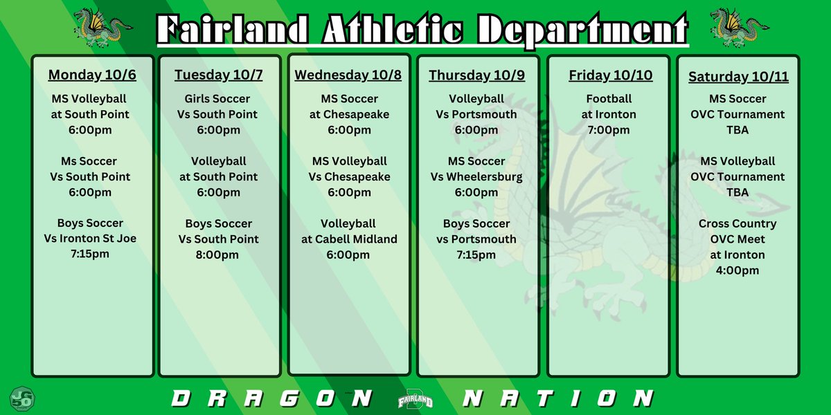🐉 It’s a busy week for the Dragons as we gear up for tournament runs in soccer and volleyball! 🏐⚽️
Our Cross Country Teams will also compete in the OVC Championships this Saturday. 🏃‍♀️🏃‍♂️