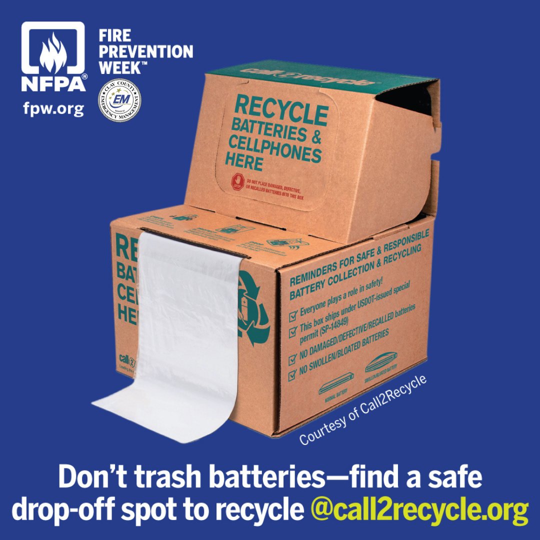 Throwing lithium-ion batteries or devices in the trash or regular recycling bins can start a fire. Drop them off at a legit battery recycling spot, it’s safer and better for the planet. Visit call2recycle.org to find a drop-off location near you. #BePrepared #HaveAPlan