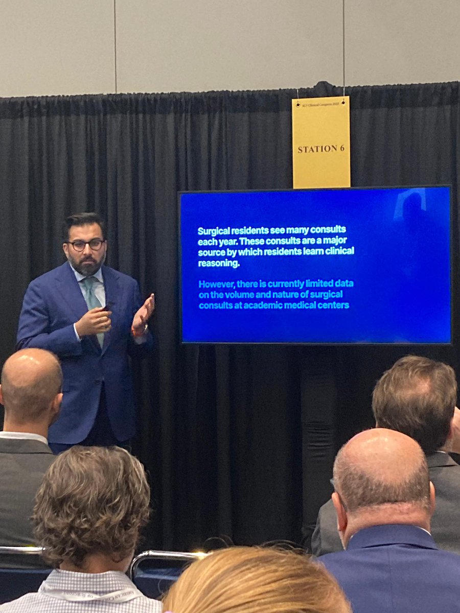 SurgEdFellows's tweet photo. & There’s Tejas presenting about the nature of surgical consults in the #ePoster session! Superstars all over #ACS25´s halls 🌟🌟 https://t.co/QPUQaqAuyQ