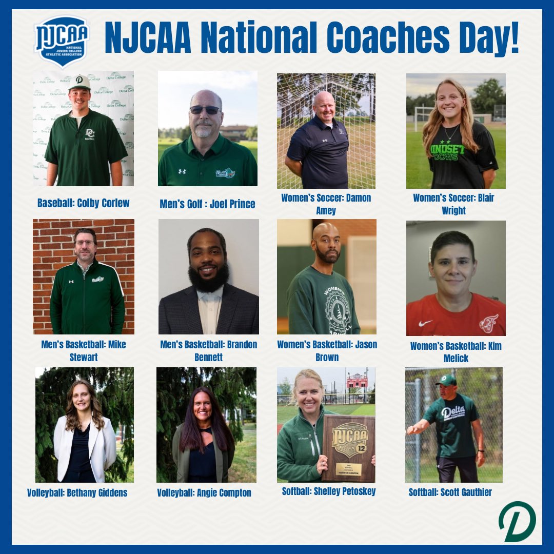 Happy National Coaches Day to our amazing Delta College Coaches!🟢⚪️

We’re so thankful for all the time, effort, passion, and love you put towards our student-athletes🦆

#DCAthletics #GoDelta
