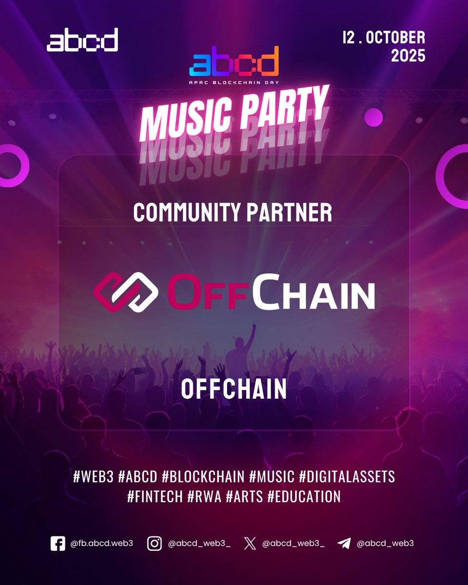 🎉🔥 Let’s give it up for OffChain! 🔥🎉

We’re thrilled to announce that <a href="/offchainglobal/">OffChain Global</a> is joining the abcd Music Party as our Community Partner! 🚀🎶

As one of the most active global Web3 networking communities, OffChain has connected builders, founders, and innovators all