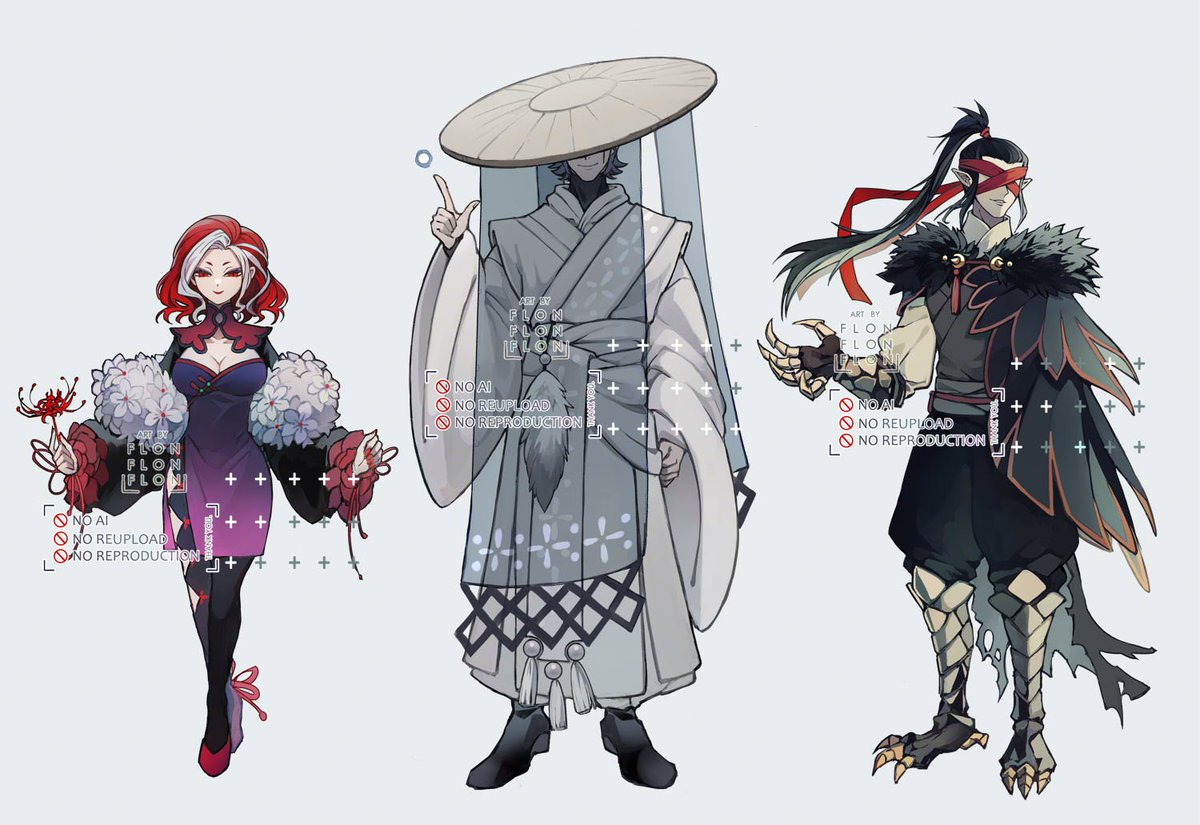 [Manjusaka, White Fox, Black Bird]

yippeee designed alternative clothes for some of the assassins 😚

#scissorseven #刺客伍六七