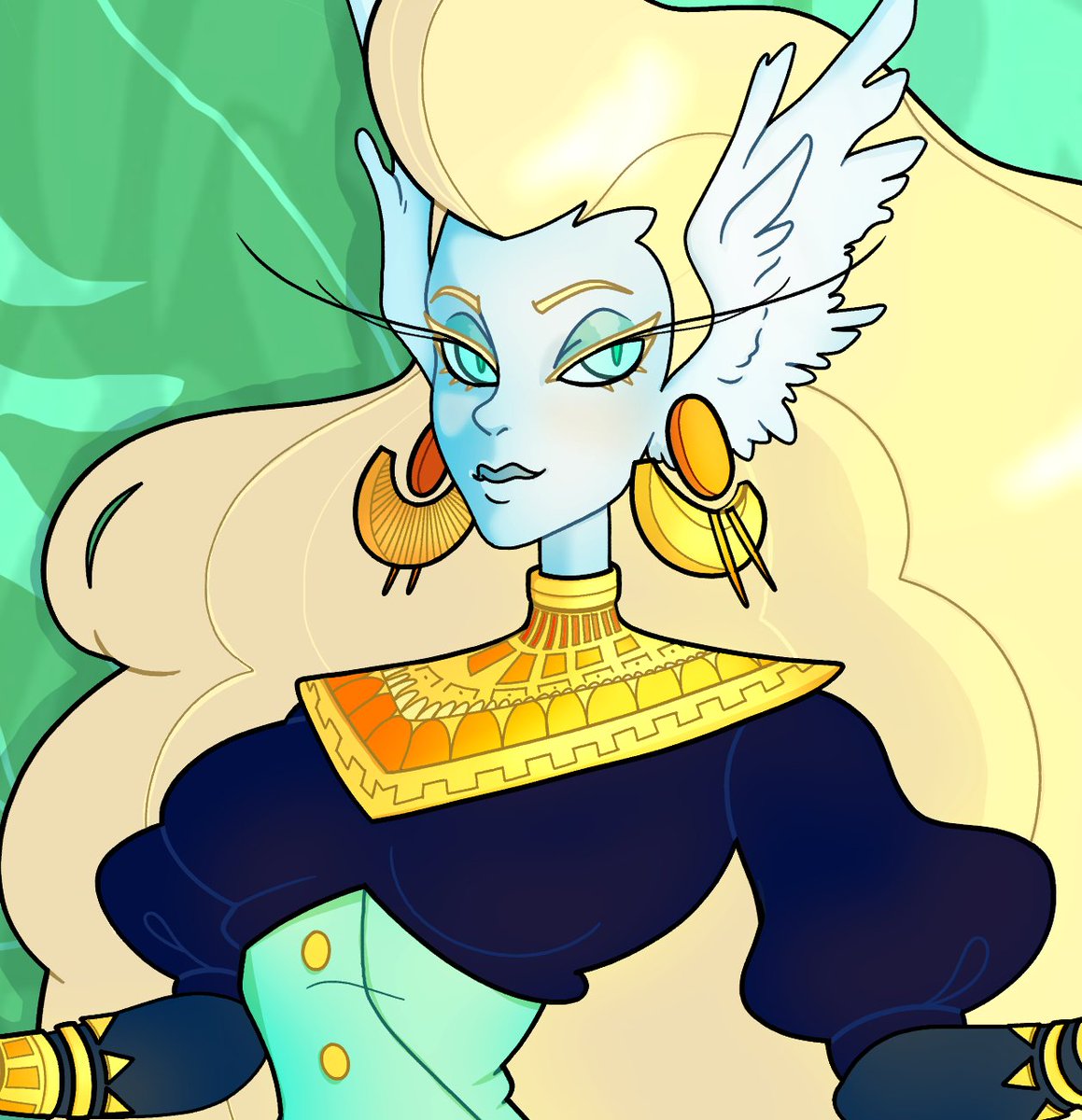 Judasu_'s tweet image. Hey I'm just happy I managed to finish something for once. 

Her name is Marigold. She runs a flower boutique idk