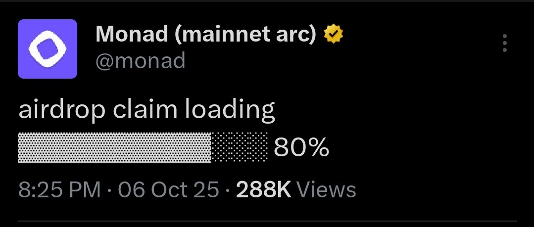 CryptoHunt_X's tweet photo. @monad airdrop claim soon💥
Maybe Expectation 10 October

🔰 Criteria monad airdrop🔥

✅ Holder NFT 1M SBT
✅ Wormhole Staker
✅ Yapper monad
✅ User tester
✅ Binance Alpha
✅ Role discord and TG https://t.co/bbOudOQ7LV