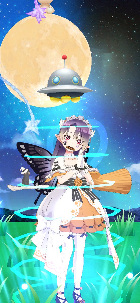 Miyu_chan06's tweet photo. @SkyringTV had the idea that it looks like I am being sucked in by the UFO 🛸🌪
<simply vacuum on>
🌕so funny!^^
✮.•Thank you for this wonderful experience!૮Ӝა๋࣭⋆
#REALITY_MoonViewing https://t.co/CzXXvsHq0G