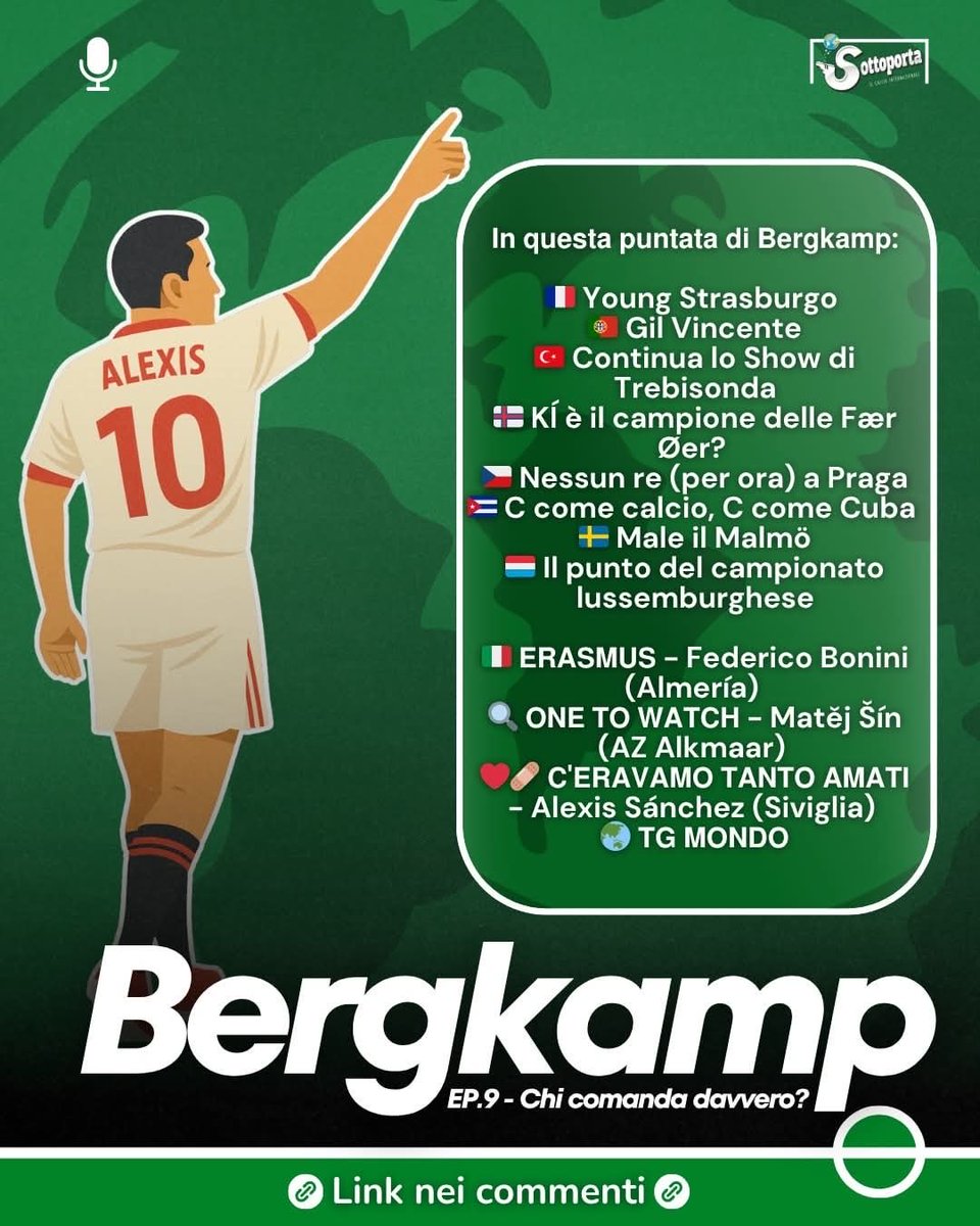 “CHI COMANDA DAVVERO?”

𝗜𝗻 𝗾𝘂𝗲𝘀𝘁𝗮 𝗽𝘂𝗻𝘁𝗮𝘁𝗮:
🇫🇷 Young Strasburgo 
🇵🇹 Gil Vincente
🇹🇷 Continua lo Show di Trebisonda
🇫🇴 KÍ è il campione delle Fær Øer?  
🇨🇿 Nessun re (per ora) a Praga
🇨🇺 C come calcio, C come Cuba 
🇸🇪 Male il Malmö
🇱🇺 Il punto del campionato