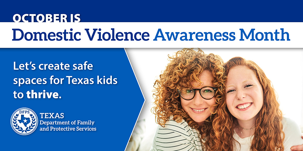 💙DYK? Partner violence affects the ENTIRE family, especially children. October is Domestic Violence Awareness Month! Trauma can leave lasting scars. Let's create safe spaces for Texas kids to thrive &amp; break the cycle! Learn more 👉 ow.ly/6rgK50WUBkP #DVAM