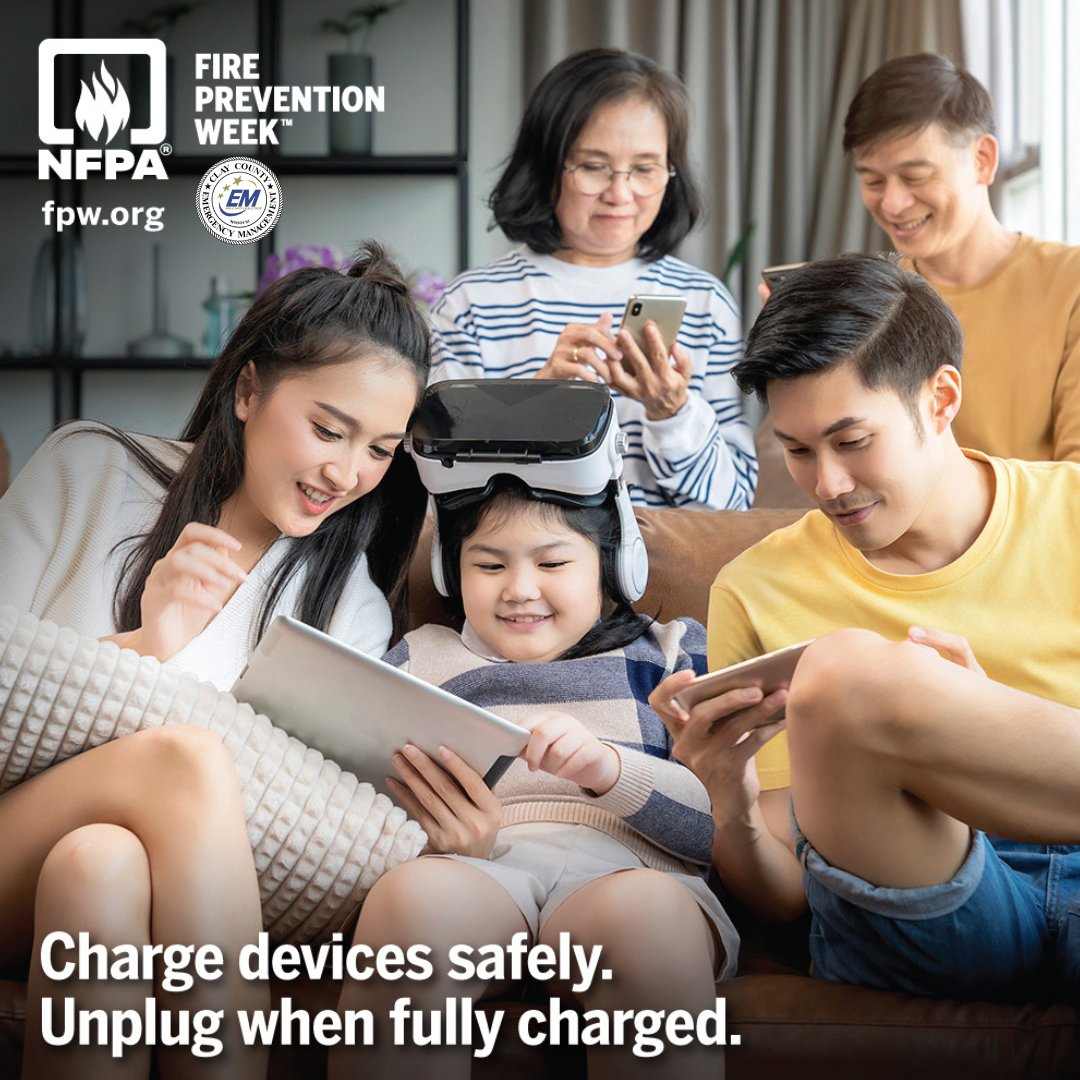 Always charge any lithium-battery device on a hard surface. Never charge devices on your bed, couch, or under a pillow. Once fully charged, remove it from the charger to prevent overcharging! #BePrepared #HaveAPlan