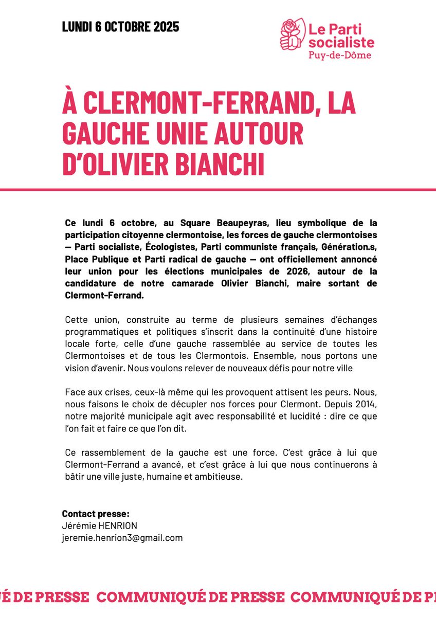 pspuydedome's tweet image. 𝐍𝐨𝐮𝐬 𝐧𝐨𝐮𝐬 𝐟𝐞́𝐥𝐢𝐜𝐢𝐭𝐨𝐧𝐬 𝐝𝐞 𝐥’𝐮𝐧𝐢𝐨𝐧 𝐝𝐞𝐬 𝐟𝐨𝐫𝐜𝐞𝐬 𝐝𝐞 𝐠𝐚𝐮𝐜𝐡𝐞 𝐚𝐮𝐭𝐨𝐮𝐫 𝐝'@olivierbianchi1 𝐚̀ 𝐂𝐥𝐞𝐫𝐦𝐨𝐧𝐭-𝐅𝐞𝐫𝐫𝐚𝐧𝐝.

Fidèle à une histoire locale forte, cette union prépare l’avenir et les défis à venir pour notre ville.