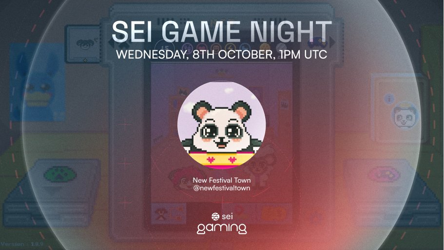 🎮 SEI GAME NIGHT is back!
This Wednesday, Oct 8 | 1 PM UTC, we’re heading to <a href="/newfestivaltown/">New Festival Town</a>. 💃✨

Get ready to dive into the town of interactive mini-game within another game where TikTok livestreams come alive, powered by <a href="/SeiNetwork/">Sei</a>.  🎭

This isn’t your usual town - it’s