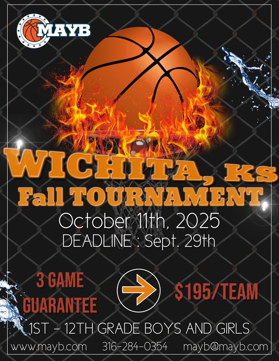 🔥🏀 Still accepting registrations! 🏀🔥
Don’t miss your shot to play this weekend in Wichita!!
💰 $195/team | ✅ 3-Game Guarantee
 🏀1st–12th Grade Boys &amp; Girls
