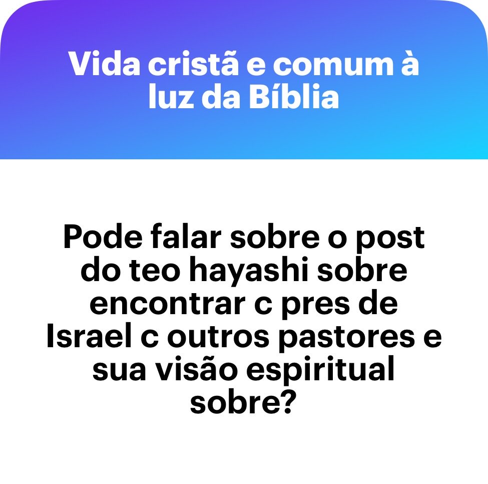 nozima's tweet photo. 1. Como reformado e aliancista, Israel é uma nação como outra qualquer. Sem privilégios diante de Deus. 

2. O mesmo pode ser dito dos judeus: o único privilégio que eles possuem é que o Messias é judeu e veio deles, e que o Evangelho deve ser pregado primeiro a eles, antes dos gentios. Eles possuem uma proximidade cultural que facilita a pregação do Evangelho a eles comparado com outros povos, como japoneses. Apenas isso.

3. Não existe alinhamento automático da Igreja com Israel ou os judeus. Eles não são um relógio profético, um termômetro profético, nada disso.

4. Dito isso, nada contra pastores e representantes de igrejas institucionais se reunirem e mostrarem solidariedade a nações agredidas, como Israel e a Ucrânia. Nada contra orar por paz e justiça nos conflitos…inclusive em relação às coisas erradas que Israel tenha feito.

5. Infelizmente, meu trabalho secular me impede de dizer o meu posicionamento pessoal sobre o conflito israelense. Mas igrejas são livres para se manifestar. Quanto às considerações do que acho bíblico, lembro que paz e justiça andam juntas diante de Deus.