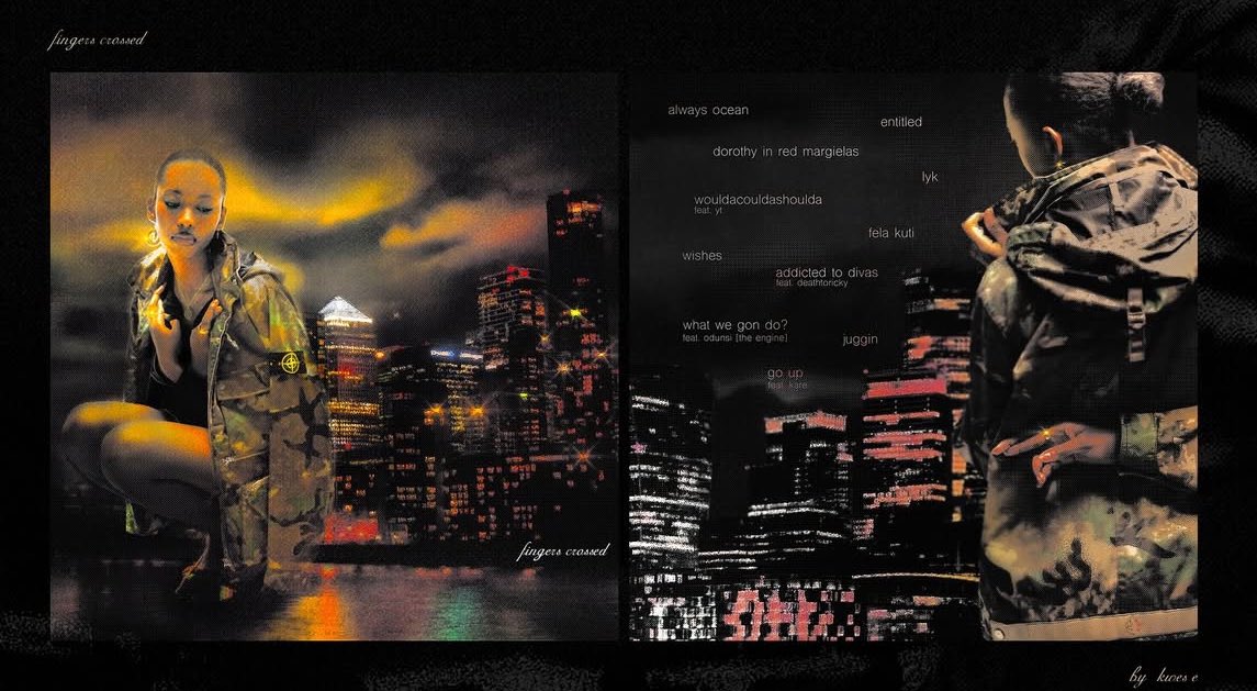 kwes e

‘fingers crossed’

ft. yt, deathtoricky, odunsi (the engine) &amp; kare 

october 17th 🚨