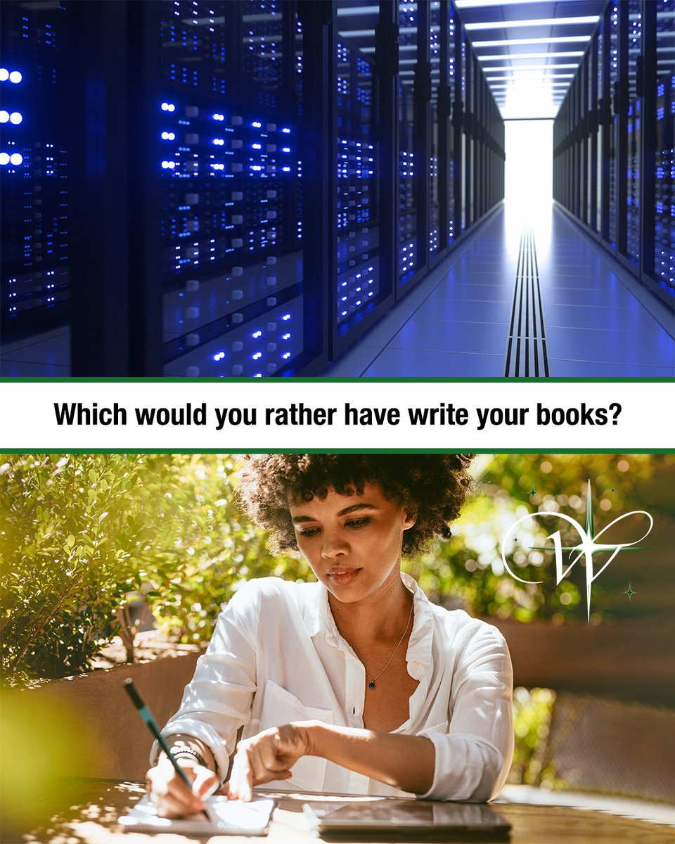 Which would you rather have write your novels? A soulless server farm or someone with experience in happiness, heartbreak, anger, sickness, and love? Whimsillusion will always choose the latter, because truth can only be found in those experiences.