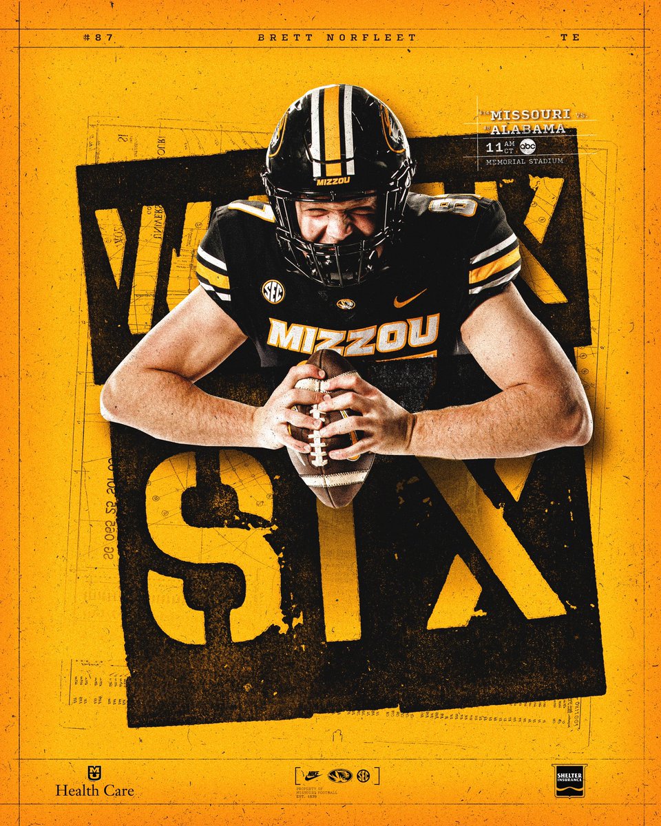 MizzouFootball's tweet image. Back at it Saturday

🆚 Alabama 
🗓️ Saturday, Oct. 11th
⏰ 11 a.m. CT
📺 ABC 

#MIZ | #STP