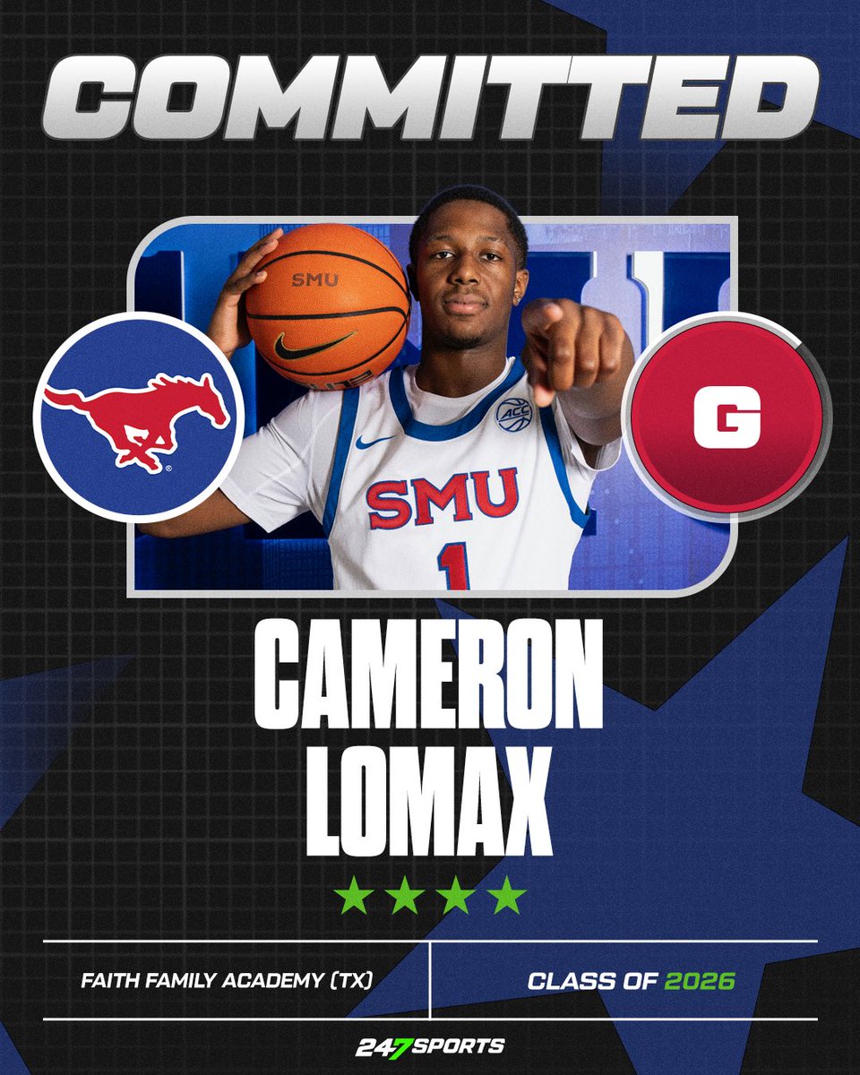 Brandon Jenkins (@bjenkins247) on Twitter photo ๐ก๐๐ช๐ฆ: Cameron Lomax, the No. 139 overall recruit in the national 2026 class, tells <a href="/247Sports/">247Sports</a> he has committed to #SMU.
"I liked the staff's belief in my potential to become a better basketball player & an even greater person off the court."
๐ฅ๐๐๐ 247sports.com/college/basketโฆ ๐ก๐๐ช๐ฆ: Cameron Lomax, the No. 139 overall recruit in the national 2026 class, tells <a href="/247Sports/">247Sports</a> he has committed to #SMU.
"I liked the staff's belief in my potential to become a better basketball player & an even greater person off the court."
๐ฅ๐๐๐ 247sports.com/college/basketโฆ