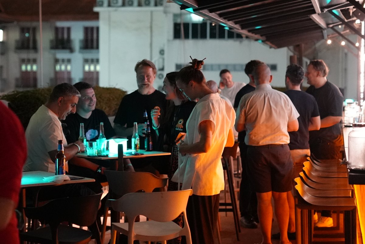 hackenclub's tweet photo. 🇸🇬 What a week at @token2049!

Highlight reel: our “All Time High” side event with @iota and @CipherWallet_X. Packed roof, sharp conversations, and serious momentum.

Rooftop skyline, digital mini‑golf, sunset views – we had a blast and powered up before the conference started. https://t.co/U0MXOlPnDx