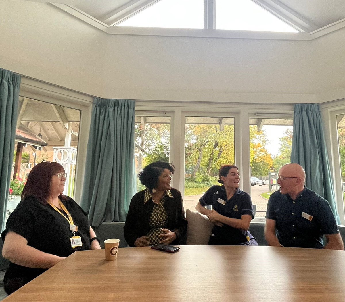 ChiOnwurah's tweet photo. Thank you to @mariecurieuk Hospice in #Newcastle for a warm welcome during #HospiceWeek ☕️
Important conversations about palliative care - both in the hospice and in our communities - and how we can ensure end-of-life care is fully supported in Labour's NHS 10-year plan. https://t.co/nXDNJKa84M
