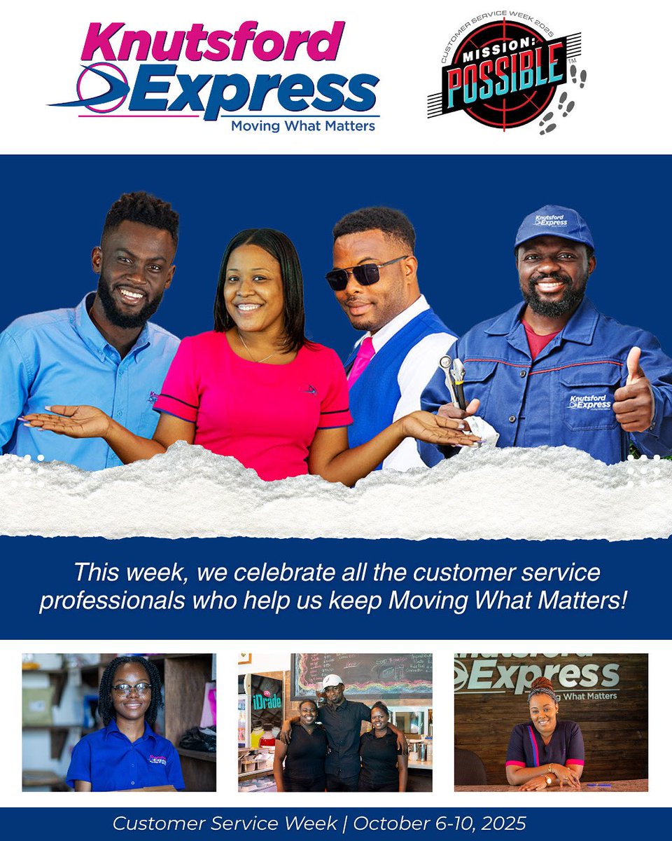 KnutsfordExpres's tweet photo. It’s Customer Service Week! 🎉
We’re celebrating our amazing team at Knutsford Express for their dedication, patience and commitment to delivering exceptional service that make the mission possible 👏🏾
#KnutsfordExpress #MovingWhatMatters #CustomerServiceWeek #MissionPossible https://t.co/wyRLxunqyq