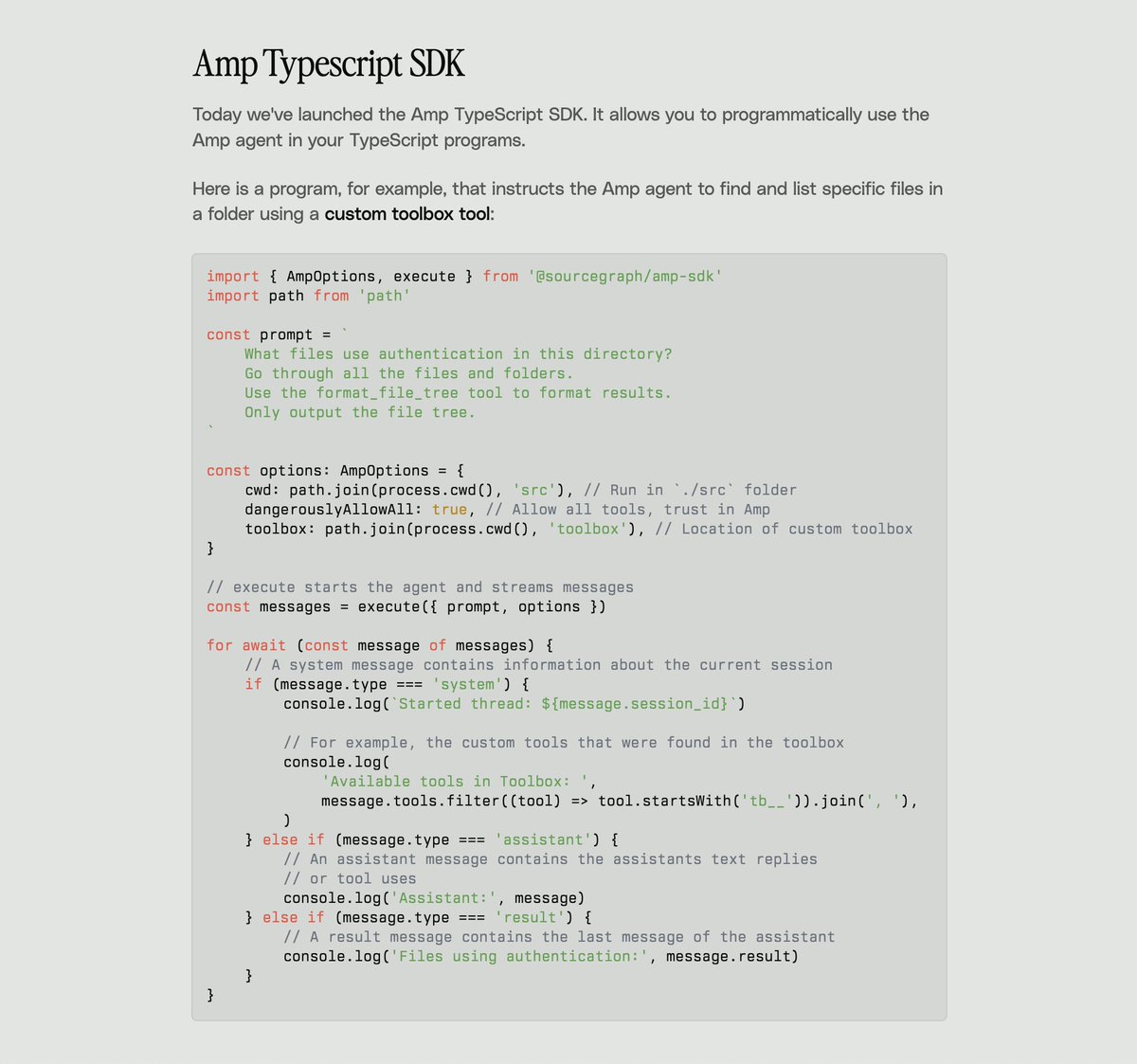karlclement's tweet image. It’s official: the Amp TypeScript SDK is here.
I’ve been working on it for the last few weeks now, and it feels amazing to share it with everyone.