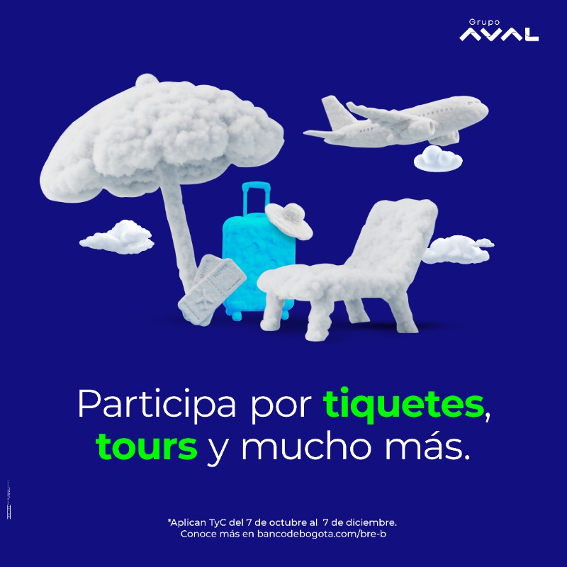 BancodeBogota's tweet photo. Cada vez que recibes plata, puede empezar tu próxima aventura ✈️. Usa tus llaves Bre-B y participa por hasta $10.000.000* en bonos de viajes, tiquetes, hoteles y mucho más. Del 7 de octubre al 7 de diciembre. Conoce más aquí 👇. 
*AplicanTyC