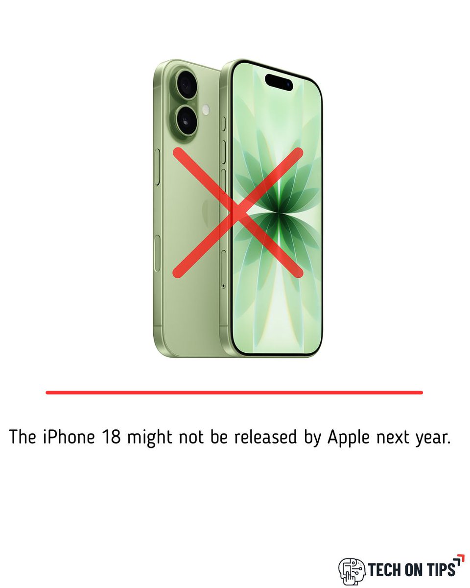 TechonTips24's tweet image. Apple could shift iPhone 18 launch to spring 2027! Not confirmed yet 👀
#AppleLeaks #iPhone18 #Tech