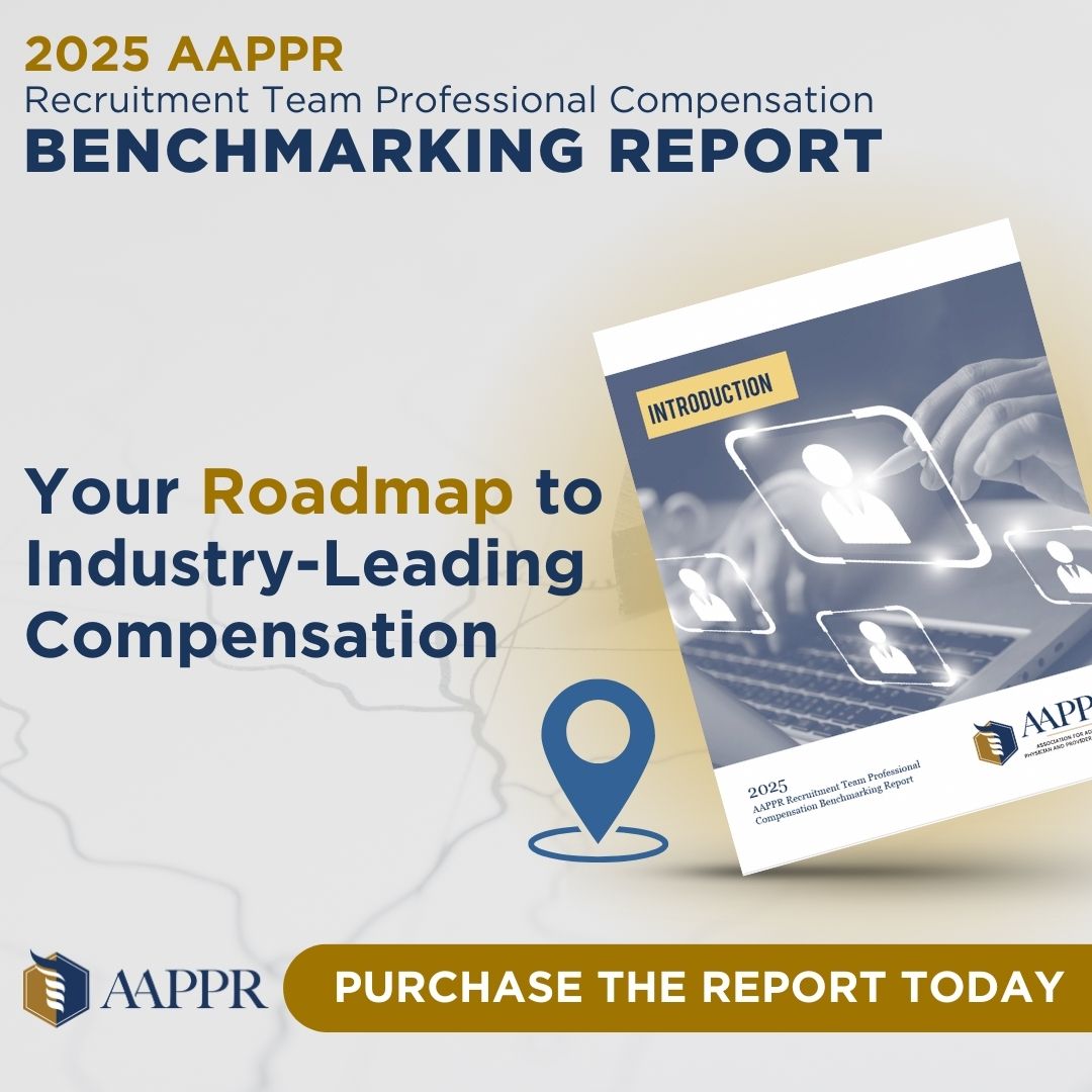 Nearly 80% of recruitment professionals work remotely full-time or hybrid. See how work models are reshaping pay in our field.

Access/purchase the latest report at industryinsights247.com/AAPPR/Home.aspx

#AAPPR #AAPPRBenchmarking #PhysicianRecruiter #Recruitment #Onboarding #Retention