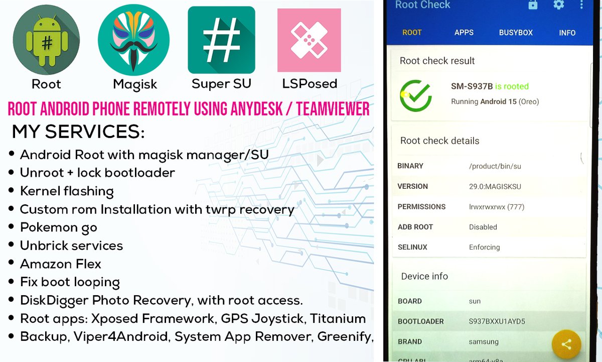 Get your phone rooted safely and remotely — no hassle, no confusion, just results.

✅ 100% Secure Remote Process
✅ Full Root Access
✅ Expert Android Technician

bit.ly/4gZJ1Kf

#amdstock
#androidroot
#drakemaye
#magisk
#buccaneersvsseahawks
#Pokemon