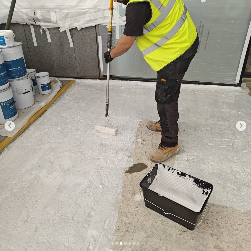APGoochLtd's tweet photo. Deck  waterproofing undertaken at Imperial College Business School,  Kensington (SW7) using Newton PolyMaxx HA hand applied polyurea  waterproofing membrane.

We have previously undertaken Type C waterproofing to over 20 underpavement vaults within this building.

#apgooch https://t.co/1pMumRC0bh
