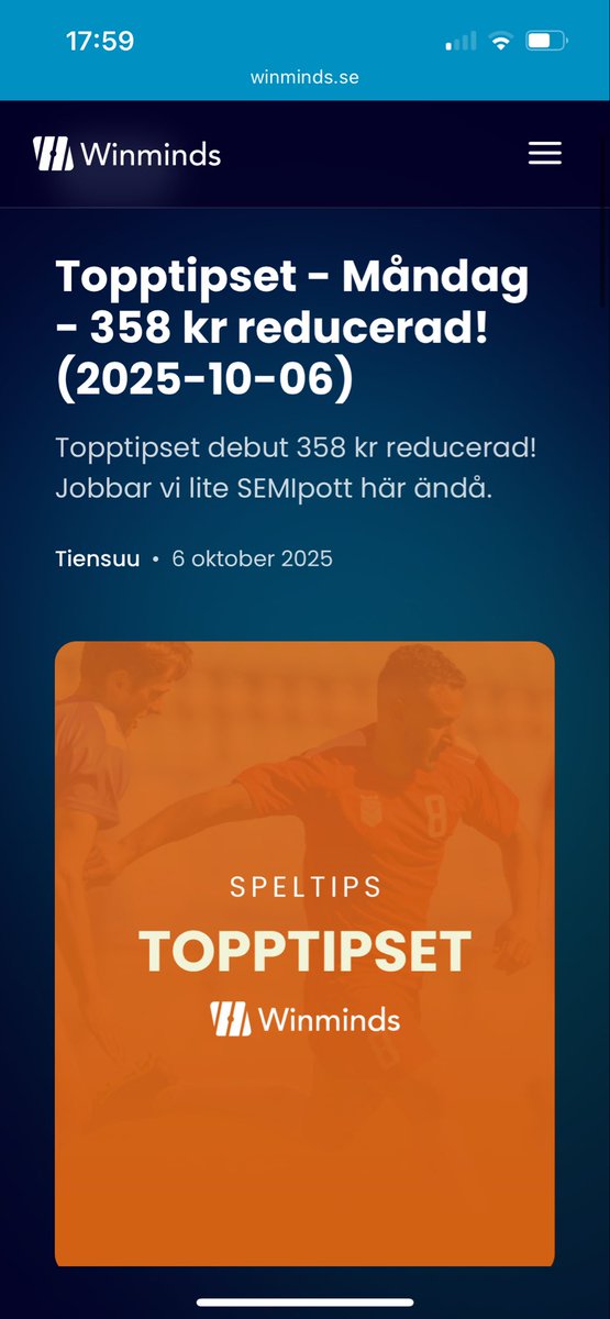 winminds_se's tweet photo. TOPPTIPSET! 🟠
Spikens omgång:
2 - Sandviken - Örgryte 🔨
Hela analysen finns här:
https://t.co/Yn2j59ybHi 📊
#Topptipset https://t.co/TpHezVBrAb