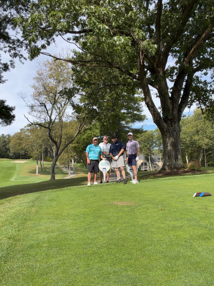 rhwhiteco's tweet photo. ⛳ Team spirit on the green! Ray Robichaud, Mike Faber, Chris Killmer, and Matt Crowley represented us at the Auburn Chamber of Commerce Golf Tournament. Great swings, great company, and a day well spent networking and having fun! 🏌️‍♂️
#AuburnChamber #GolfTournament #Teamwork https://t.co/tgeictxLUc