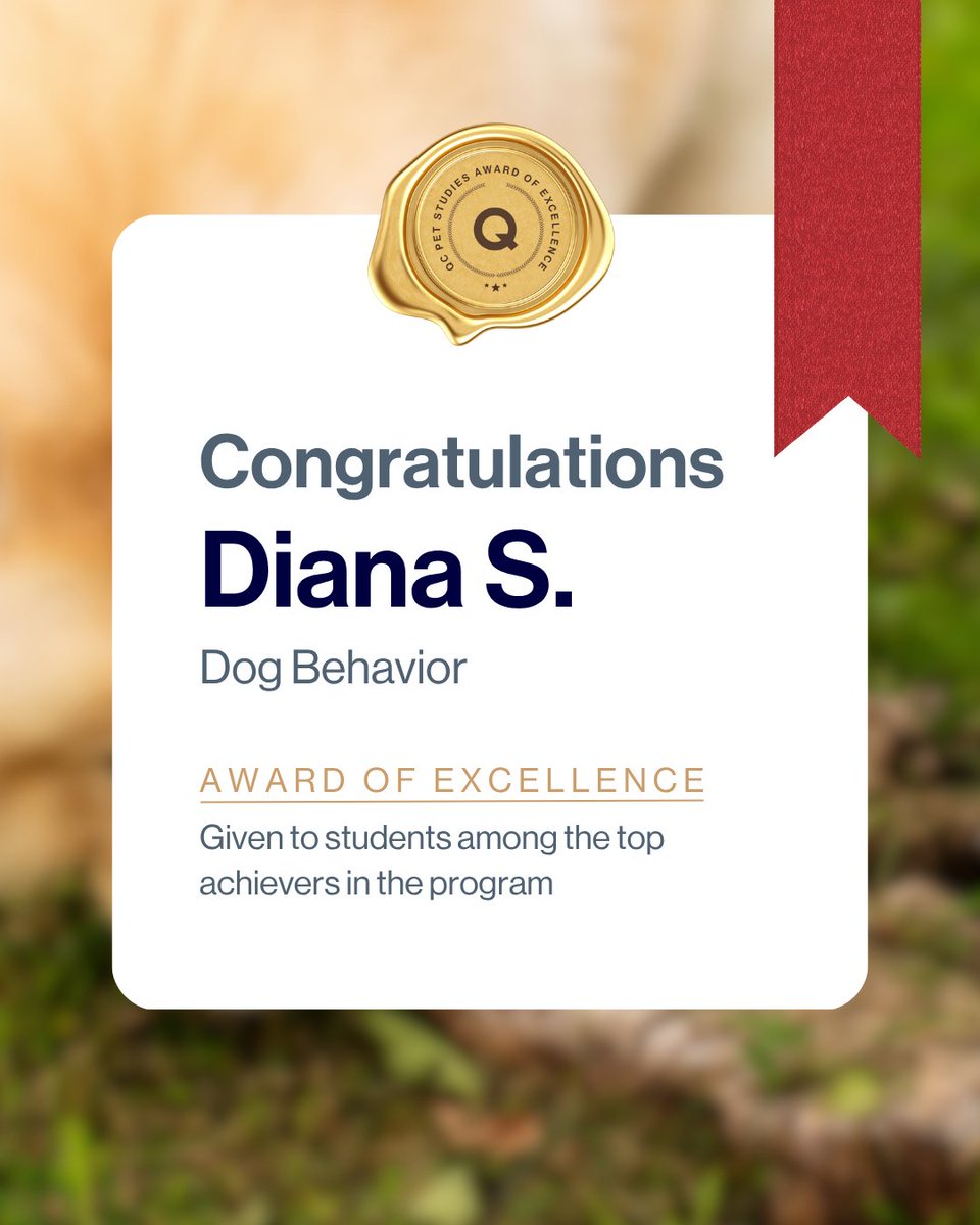 qcpetstudies's tweet photo. Congrats to this week’s Award of Excellence recipients! 🏆️⁠This honor is reserved for QC students who earn an A- or higher in their course work! 👏⁠

Start YOUR dream career working with dogs:
🐶⁠https://t.co/S7p9s9S2cT

#QCPetStudies #DogGrooming #DogTraining https://t.co/z53byzFYD9