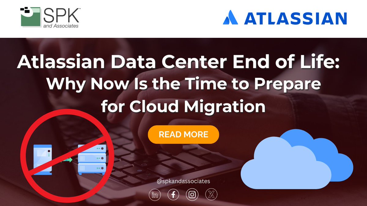 spkaa's tweet photo. Atlassian is discontinuing Data Center in 2029. Dive into this blog to explore the three-phase timeline for moving away from Data Center and how SPK can help your team move to the cloud. ☁️

https://t.co/t3PF2sHTb7

#Atlassian #DataCenter #Cloud #AtlassianCloud #CloudMigration https://t.co/ybR19TY3dr