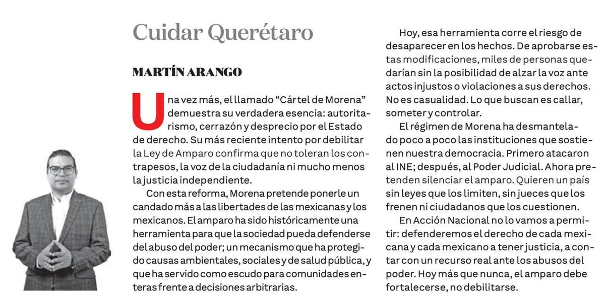 Te comparto mi columna para iniciar la semana.