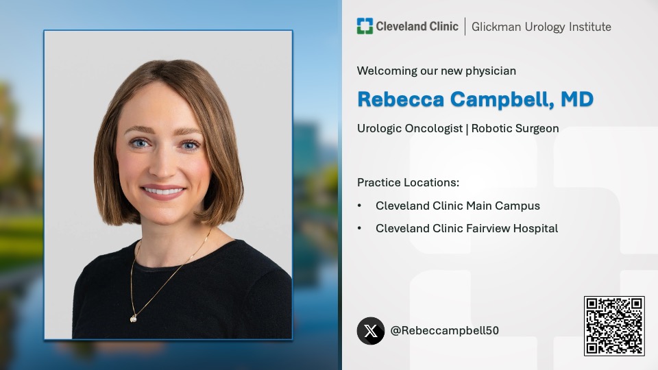 We’re excited to welcome Rebecca Campbell, MD, urologic oncologist/ robotic surgeon, to Cleveland Clinic. Dr. Campbell specializes in advanced, minimally invasive approaches to treating urologic cancers. 
<a href="/rebeccampbell50/">Rebecca Campbell</a> <a href="/drjkaouk/">Dr. J. Kaouk</a>