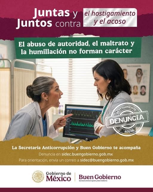 Issste_Campeche's tweet image. Que el enemigo de un doctor o doctora no sea otra persona profesional de la salud. Trabajemos juntas y juntos por una comunidad médica libre de violencia.
Si enfrentas hostigamiento o acoso, denúncialo en el #SIDEC

👉 sidec.buengobierno.gob.mx

#ContraHostigamientoyAcoso