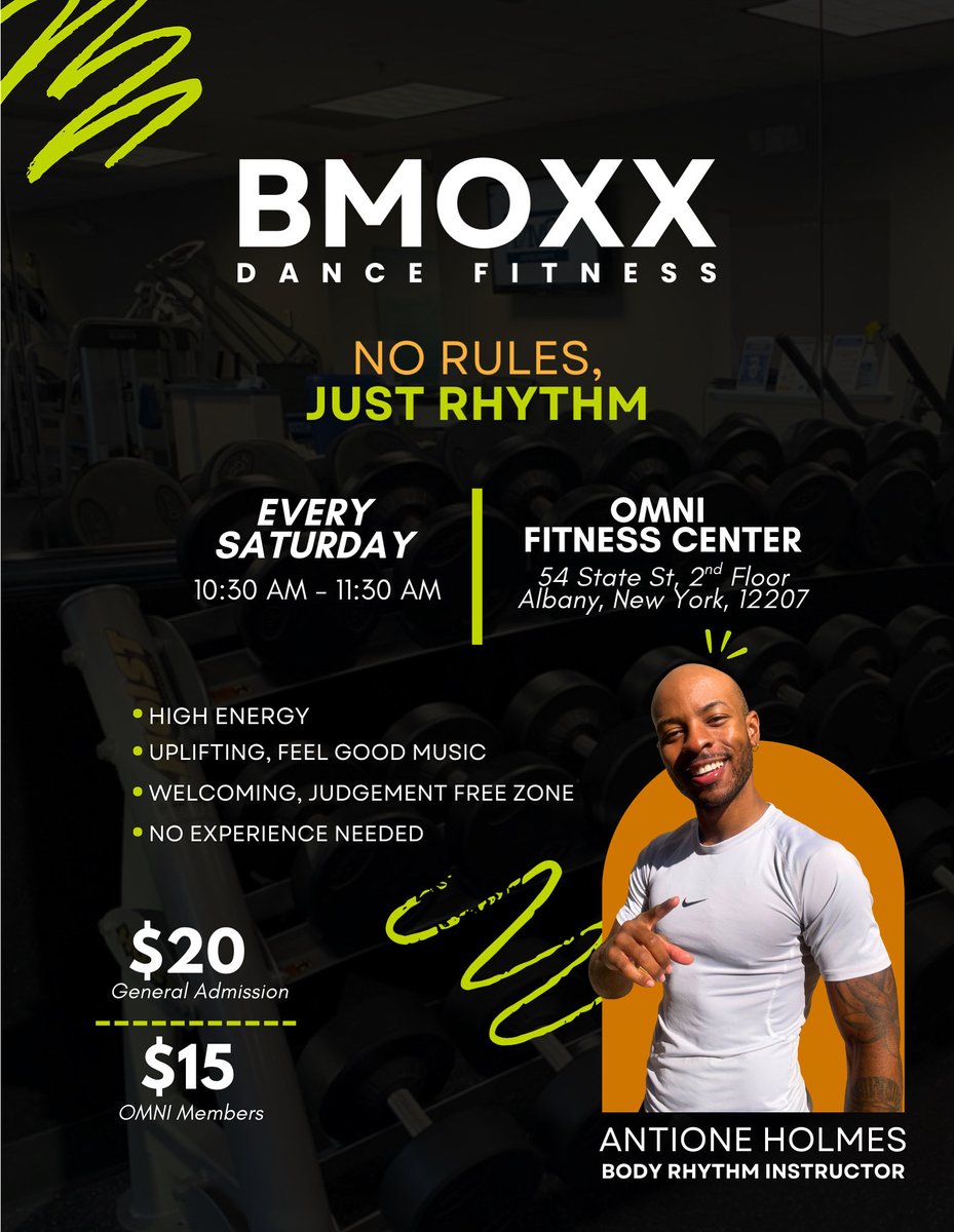 AlbanyBID's tweet image. 💃 Did you know that OMNI Fitness Center offers BMOXX Dance Fitness? A high-energy workout that blends Hip-Hop, Afrobeat, and Pop into a dynamic and empowering dance fitness format!

📅 Saturdays @ 10:30 AM 
🎫 $20 admission, $15 for members

Learn more: bit.ly/4pXoKJi